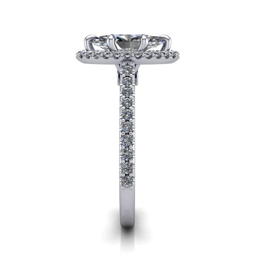 Vivienne Marquise Shape Halo Engagement Ring in Platinum