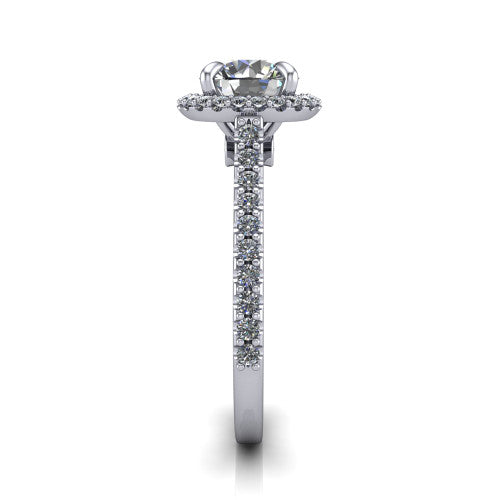 Vivienne Round Shape Halo Engagement Ring in Platinum