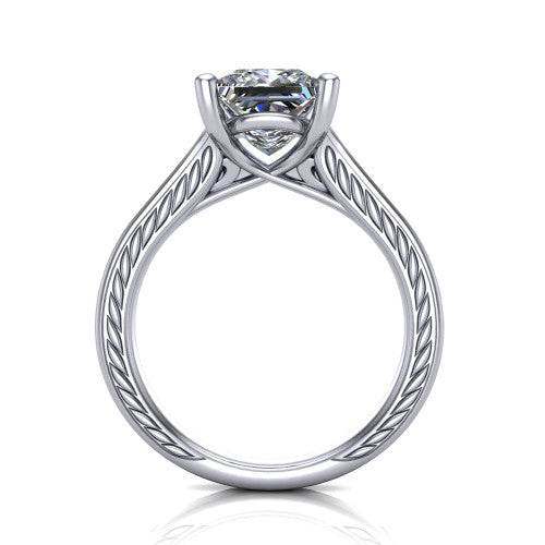 Sylvia Princess Shape Solitaire Engagement Ring in Platinum