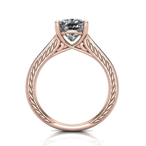 Sylvia Cushion Shape Solitaire Engagement Ring in 18K Rose Gold