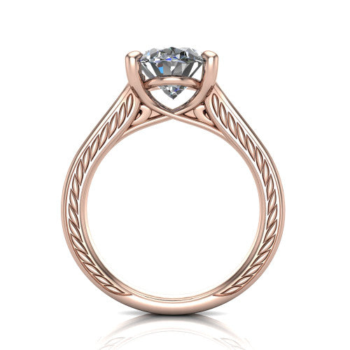 Sylvia Oval Shape Solitaire Engagement Ring in 14K Rose Gold