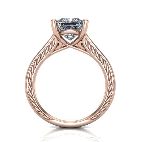 Sylvia Princess Shape Solitaire Engagement Ring in 14K Rose Gold