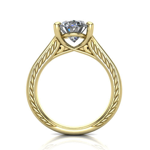 Sylvia Oval Shape Solitaire Engagement Ring in 18K Yellow Gold