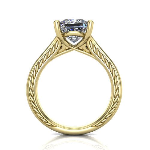 Sylvia Princess Shape Solitaire Engagement Ring in 14K Yellow Gold