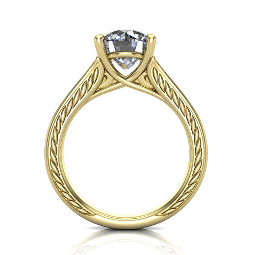Sylvia Round Shape Solitaire Engagement Ring in 18K Yellow Gold