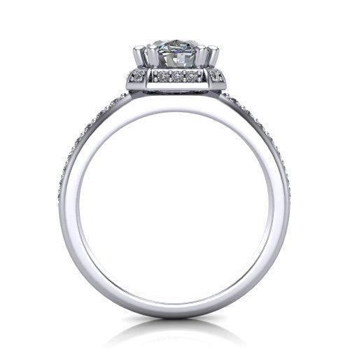 Tessa Oval Shape Halo Engagement Ring in Platinum