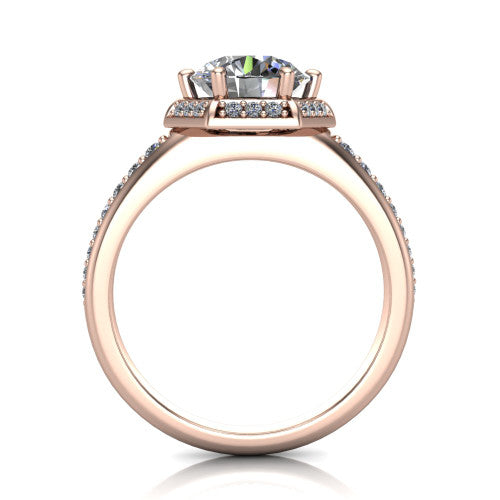 Tessa Round Shape Halo Engagement Ring in 18K Rose Gold