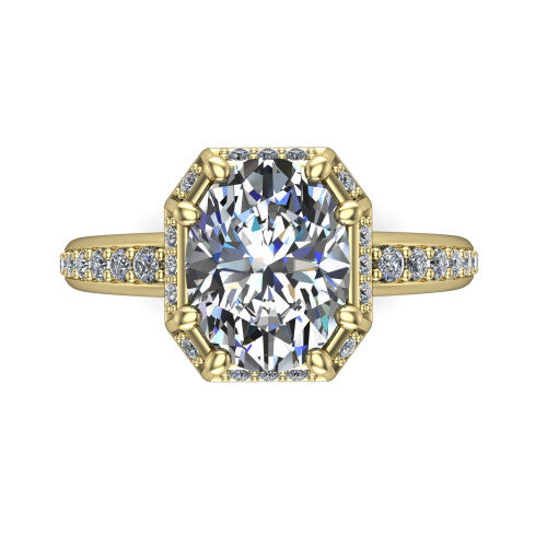 Tessa Oval Shape Halo Engagement Ring in 14K Yellow Gold