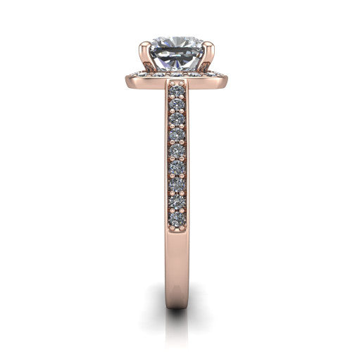 Danica Cushion Shape Halo Engagement Ring in 18K Rose Gold