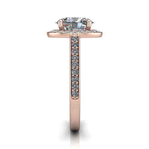 Danica Oval Shape Halo Engagement Ring in 18K Rose Gold