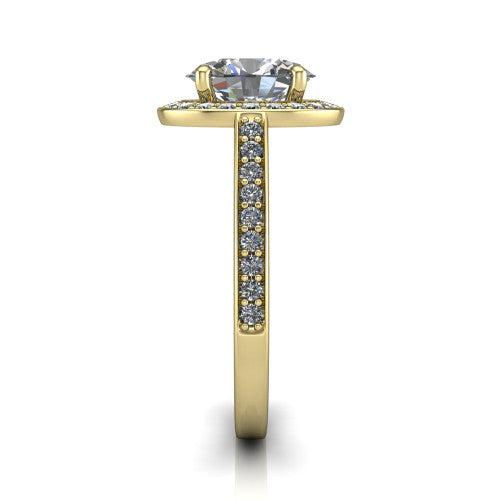 Danica Oval Shape Halo Engagement Ring in 14K Yellow Gold