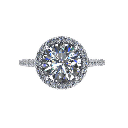 Veronica Round Shape Halo Engagement Ring in Platinum