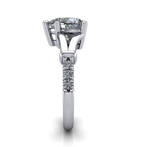 Linnea Heart Shape Classic Engagement Ring in Platinum