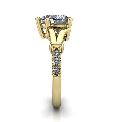 Linnea Heart Shape Classic Engagement Ring in 14K Yellow Gold
