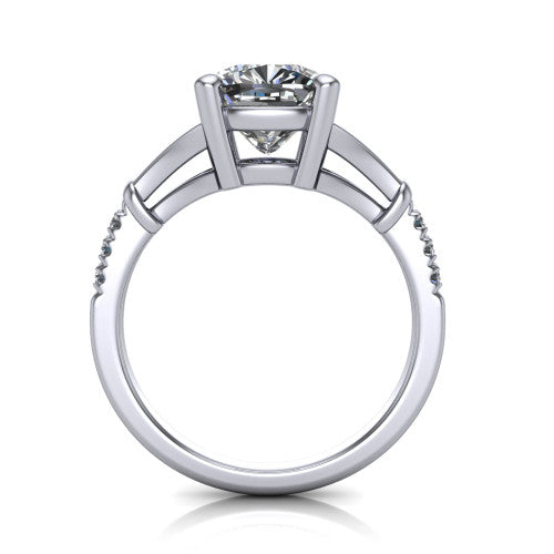 Linnea Cushion Shape Classic Engagement Ring in Platinum