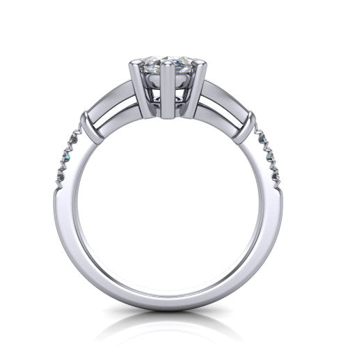Linnea Marquise Shape Classic Engagement Ring in Platinum