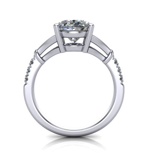 Linnea Oval Shape Classic Engagement Ring in Platinum