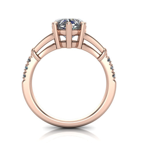 Linnea Heart Shape Classic Engagement Ring in 18K Rose Gold