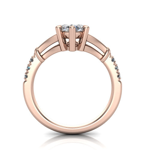 Linnea Marquise Shape Classic Engagement Ring in 14K Rose Gold