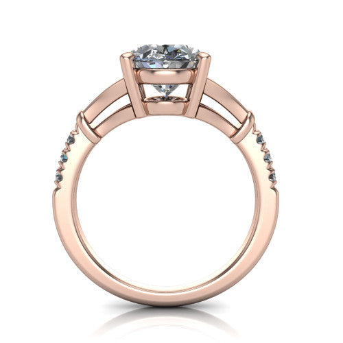 Linnea Oval Shape Classic Engagement Ring in 14K Rose Gold
