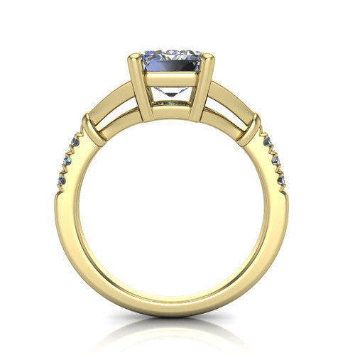 Linnea Emerald Shape Classic Engagement Ring in 18K Yellow Gold