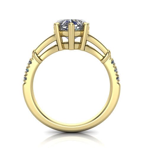 Linnea Heart Shape Classic Engagement Ring in 14K Yellow Gold