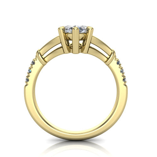 Linnea Marquise Shape Classic Engagement Ring in 14K Yellow Gold