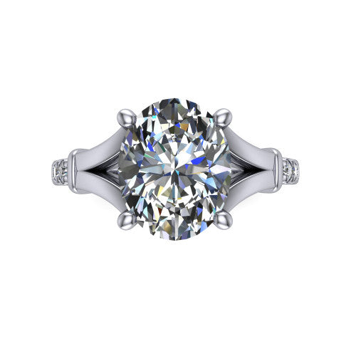 Linnea Oval Shape Classic Engagement Ring in Platinum