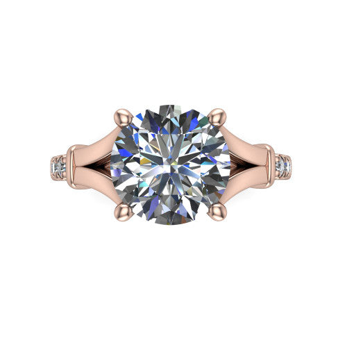 Linnea Round Shape Classic Engagement Ring in 14K Rose Gold