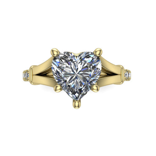 Linnea Heart Shape Classic Engagement Ring in 18K Yellow Gold