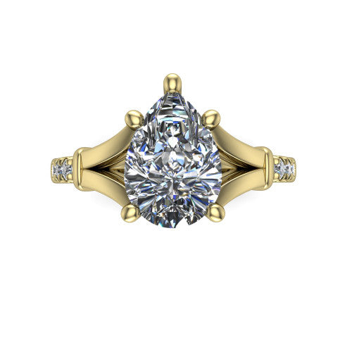 Linnea Pear Shape Classic Engagement Ring in 14K Yellow Gold