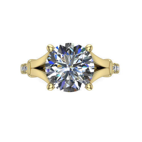 Linnea Round Shape Classic Engagement Ring in 18K Yellow Gold