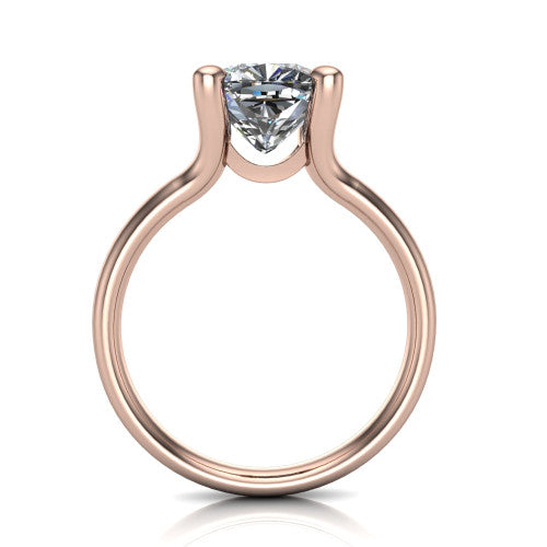 Amina Cushion Shape Classic Engagement Ring in 18K Rose Gold