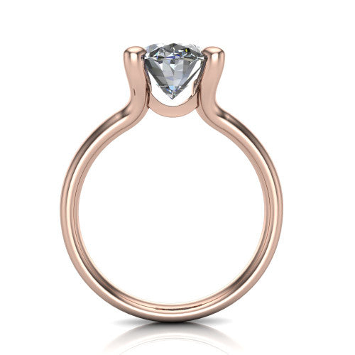 Amina Oval Shape Classic Engagement Ring in 18K Rose Gold