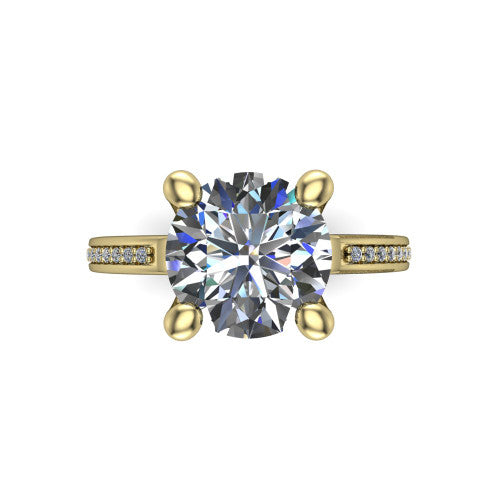 Amina Round Shape Classic Engagement Ring in 18K Yellow Gold