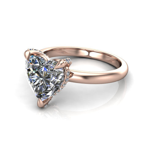 Alaia Heart Shape Classic Engagement Ring in 18K Rose Gold