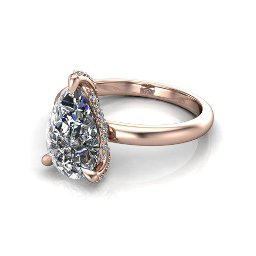 Alaia Pear Shape Classic Engagement Ring in 14K Rose Gold