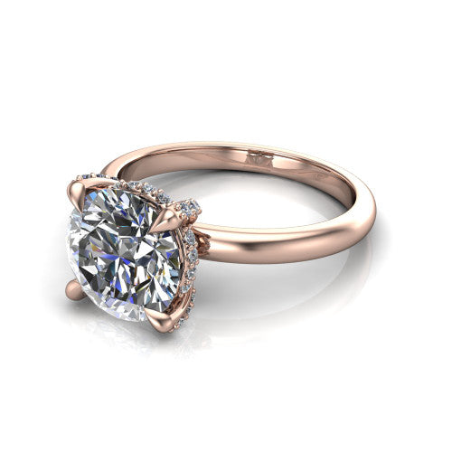 Alaia Round Shape Classic Engagement Ring in 14K Rose Gold