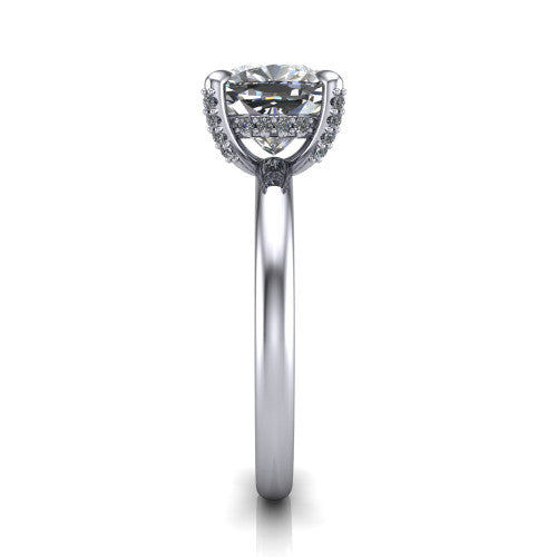 Alaia Cushion Shape Classic Engagement Ring in 14K White Gold