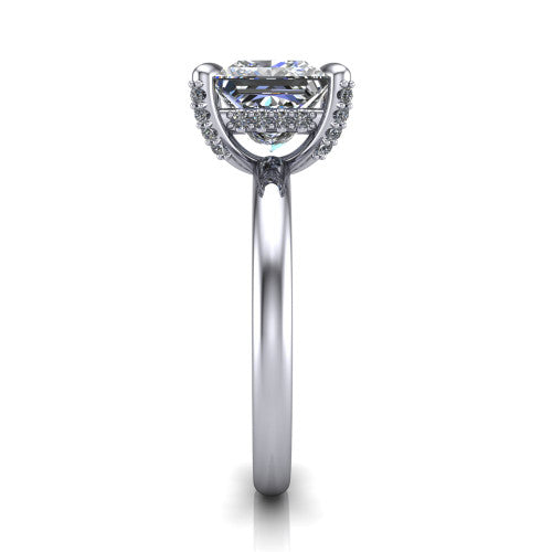 Alaia Princess Shape Classic Engagement Ring in 14K White Gold