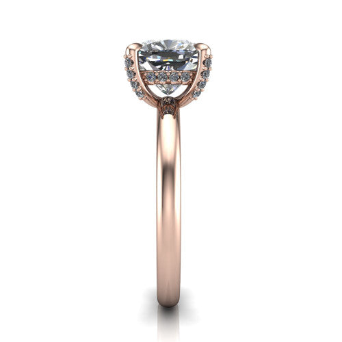 Alaia Cushion Shape Classic Engagement Ring in 14K Rose Gold