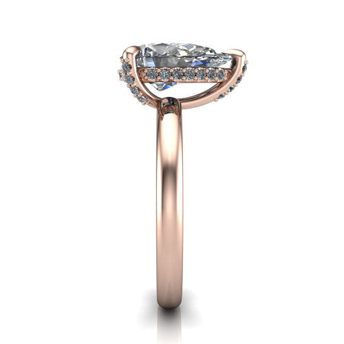Alaia Pear Shape Classic Engagement Ring in 14K Rose Gold