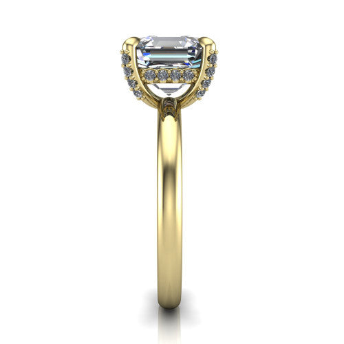 Alaia Square Emerald Shape Classic Engagement Ring in 18K Yellow Gold