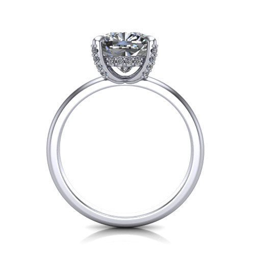 Alaia Cushion Shape Classic Engagement Ring in 14K White Gold