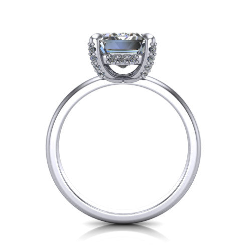 Alaia Emerald Shape Classic Engagement Ring in 18K White Gold