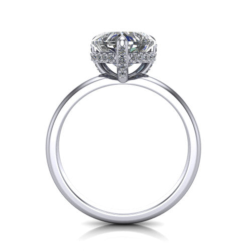 Alaia Heart Shape Classic Engagement Ring in 18K White Gold