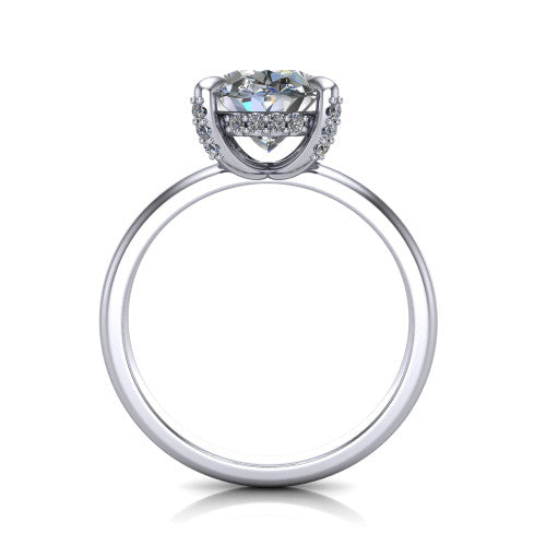 Alaia Oval Shape Classic Engagement Ring in 14K White Gold