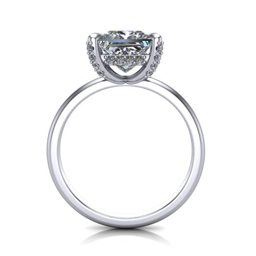 Alaia Princess Shape Classic Engagement Ring in 14K White Gold