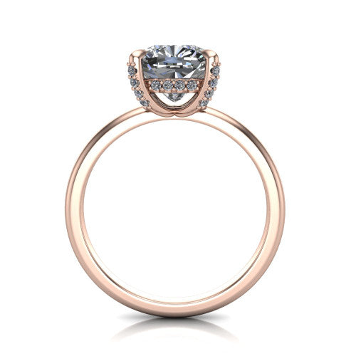 Alaia Cushion Shape Classic Engagement Ring in 18K Rose Gold