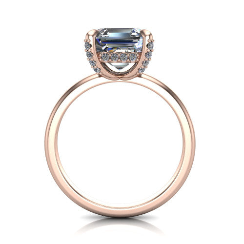 Alaia Square Emerald Shape Classic Engagement Ring in 14K Rose Gold
